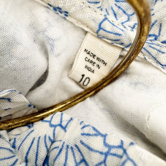 ** KIDS ** Doen Blue/White Floral Cotton Dress, size 10 years - Picture 3 of 8
